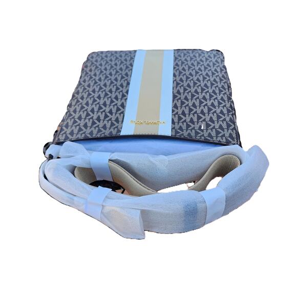 Michael Kors Jet Set Small North South Stripe Signature Logo Crossbody Bag - Picture 6 of 10